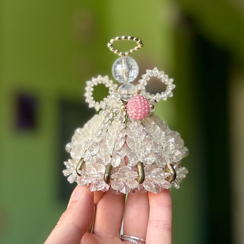 VTG Sparkly Glass Dainty Faith Based Angel Accent Decor Figurine - Picture 9 of 9